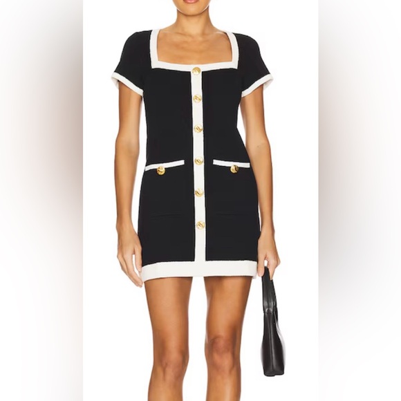 Show Me Your MuMu Dresses & Skirts - SHOW ME YOUR MUMU BLK/CREAM SOFIA SWEATER MINI DRESS NWT SZ S